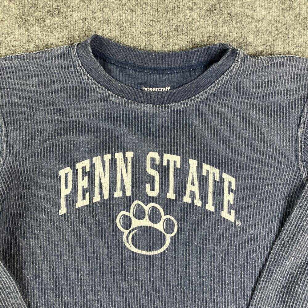 Boxercraft‎ Long Sleeve Shirt Youth Large Blue Penn State Ribbed Crewneck Tee